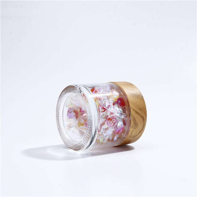 Borosilicate glass storage jar with bamboo lid for tube shaped glass storage jar for glass spice jar with wooden lid