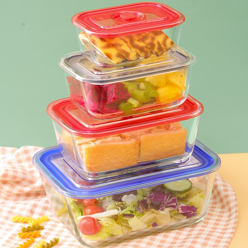 Borosilicate glass vacuum food container with pump