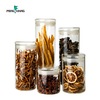 Borosilicate moisture-proof clear airtight glass jar with bamboo lid