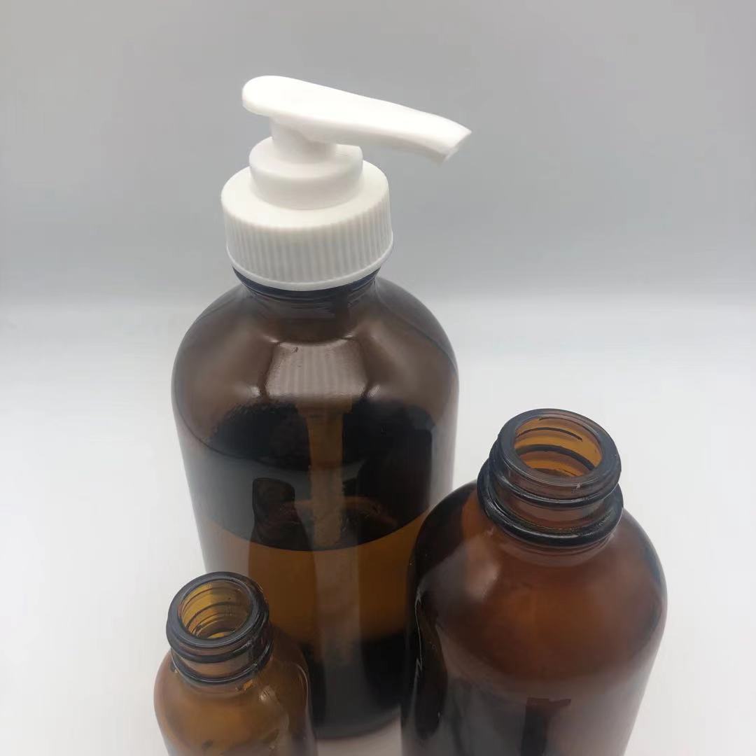 Boston Round 2 oz 4 oz 8 oz 16 oz Different Lid Amber Spray Glass Bottle with Trigger Spray Top