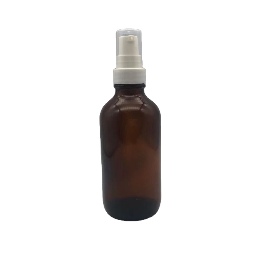 Boston Round 30ml 60ml Amber Glass Bottles with Caps Spray
