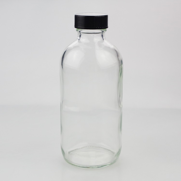 Boston Round 8oz 16oz Glass Bottles Cold Brew Coffee Kombucha Glass Bottle With Screw Cap