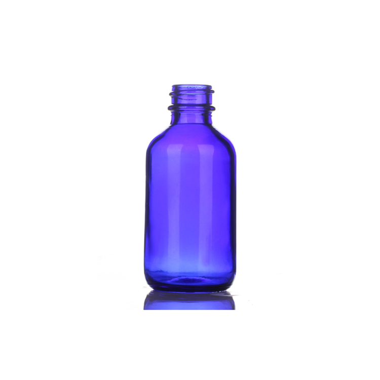 Boston Round Amber Blue Glass Essential Oil Spray Bottle