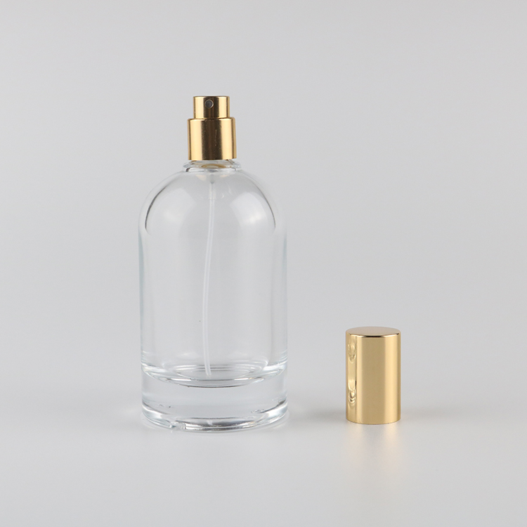 Boston Round Empty Clear Fragrance Perfume Bottle 50ml 100ml Cosmetic Glass Spray Bottle