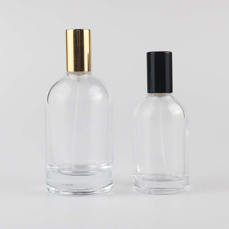Boston Round Empty Clear Fragrance Perfume Bottle 50ml 100ml Cosmetic Glass Spray Bottle