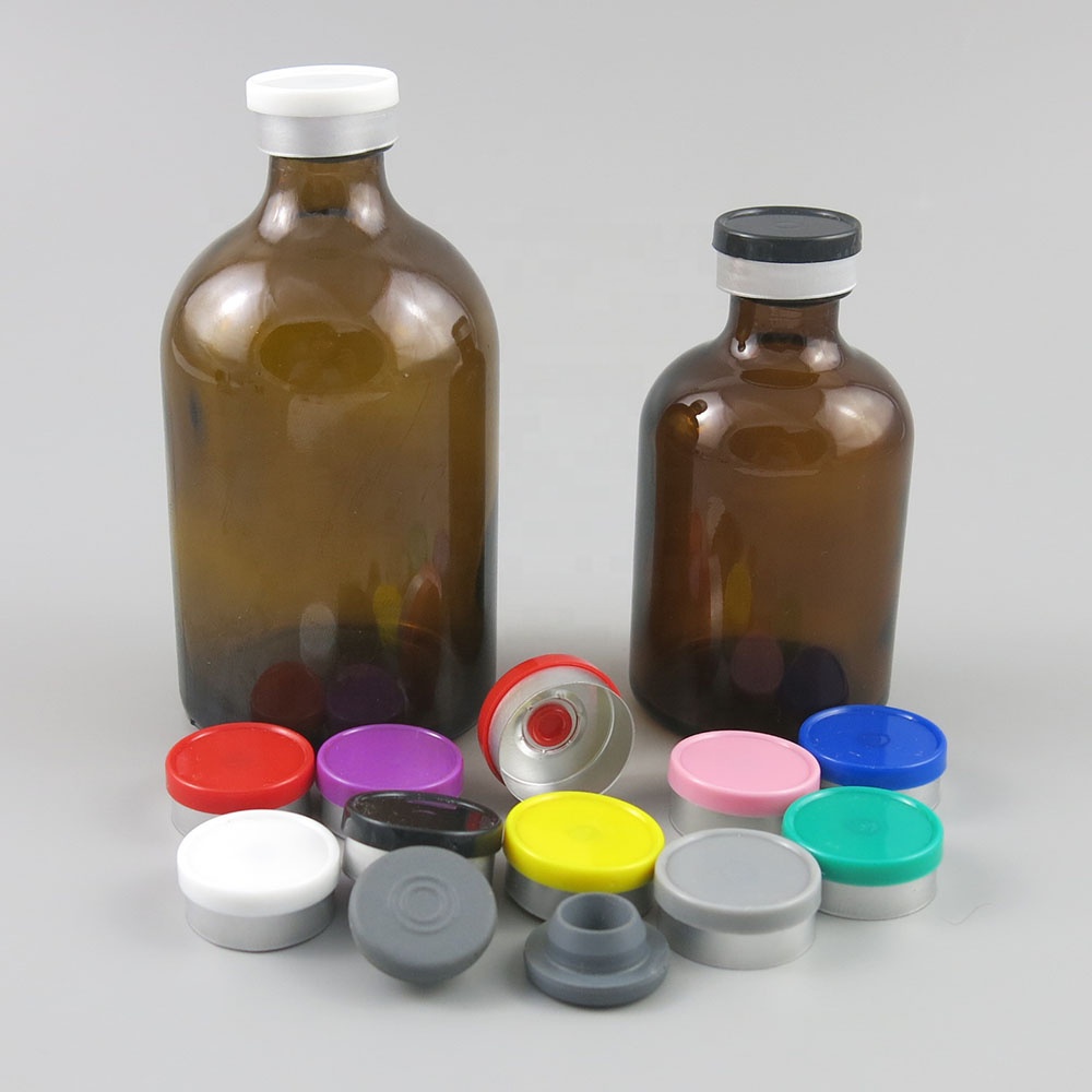 Boston Round pharmaceutical 100ml amber clear glass vial 50ML 50cc Big Empty bottle with rubber stopper and lids