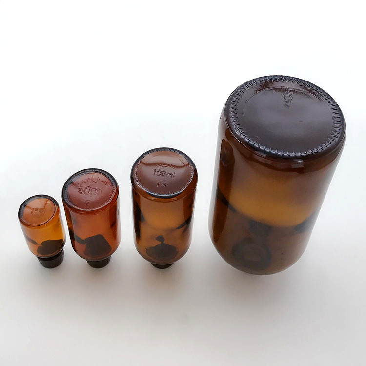 Boston amber essential oil glass bottle with plastic lid 15ml 50ml 100ml 500ml 1L