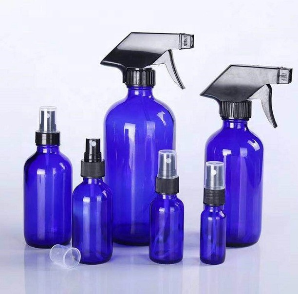 Boston round 1/2oz 1oz 2oz 4oz 8oz 17oz 15ml 30ml 60ml 120ml 250ml 500ml cobalt blue atomizer glass perfume spray bottle