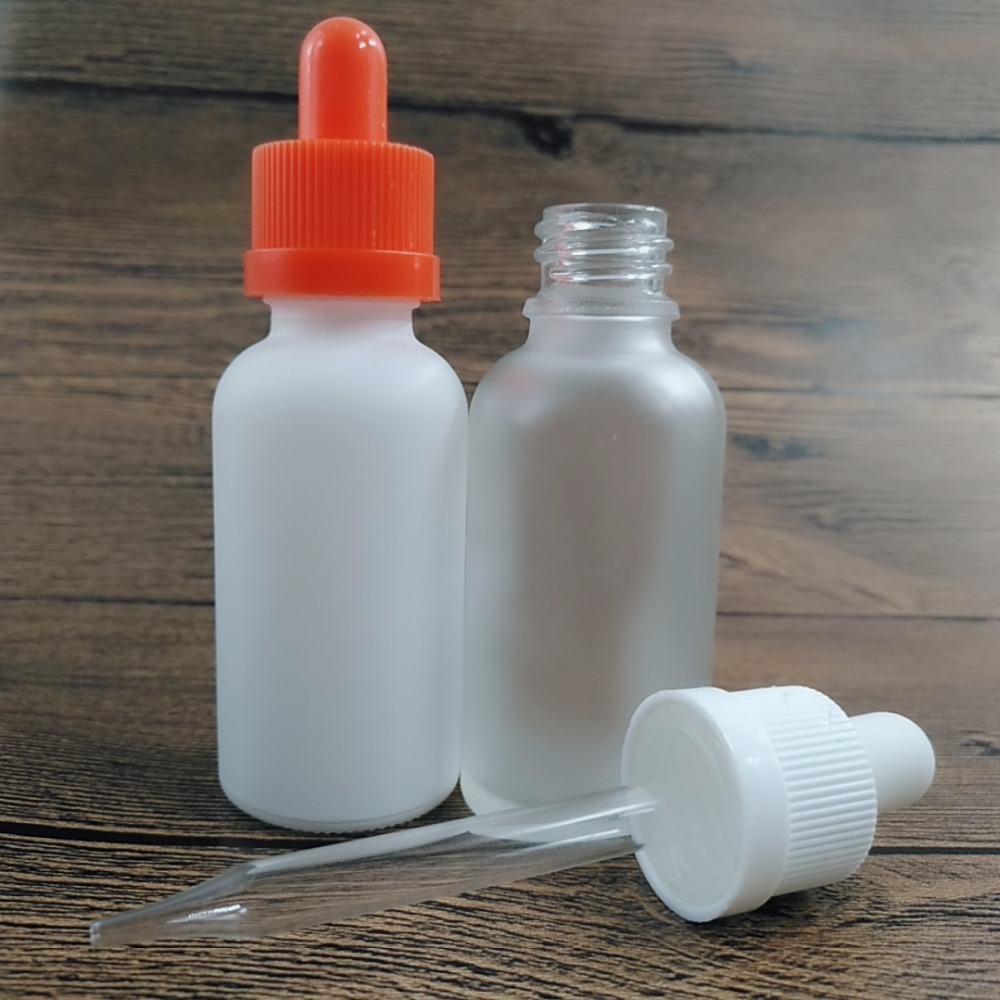 Boston round 30ml 50ml clear frosted glass e liquid bottles