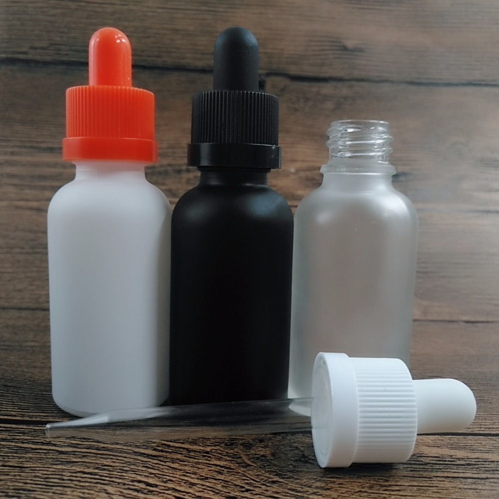 Boston round 30ml 50ml clear frosted glass e liquid bottles
