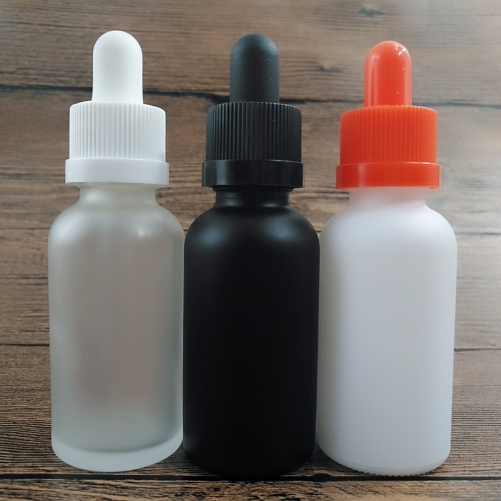 Boston round 30ml 50ml clear frosted glass e liquid bottles