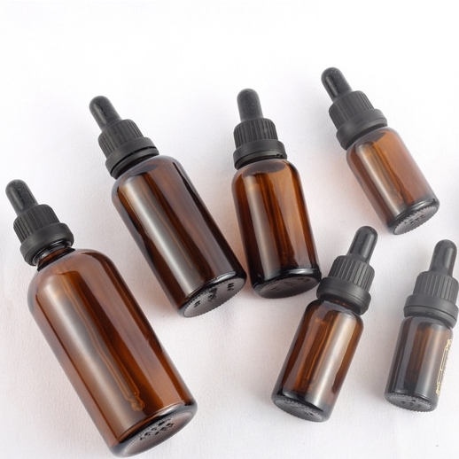 Boston round amber 10ml 20ml 30ml 50ml 100ml essential oil dropper glass bottle
