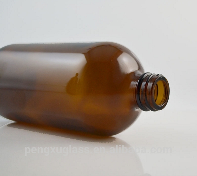Boston round amber colored 1oz 2oz 4oz 8oz 16oz essential oil bottle glass with bakelite cap