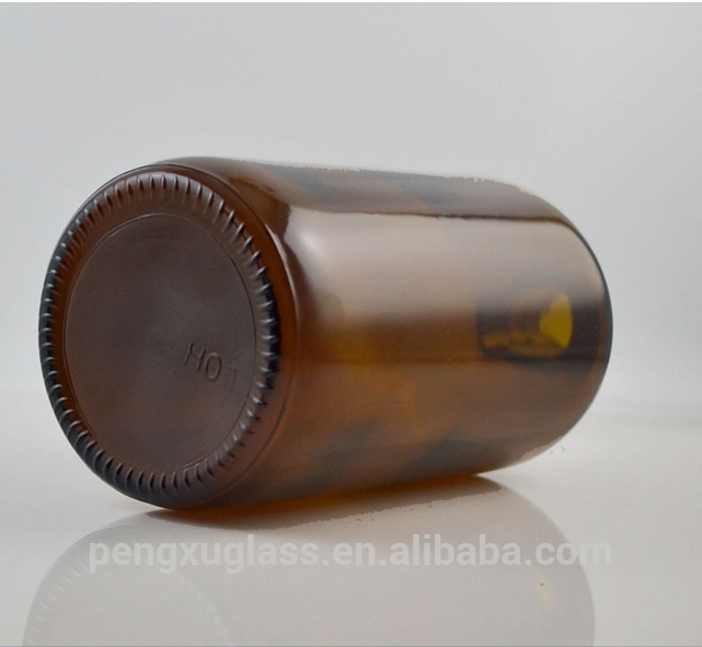 Boston round amber colored 1oz 2oz 4oz 8oz 16oz essential oil bottle glass with bakelite cap