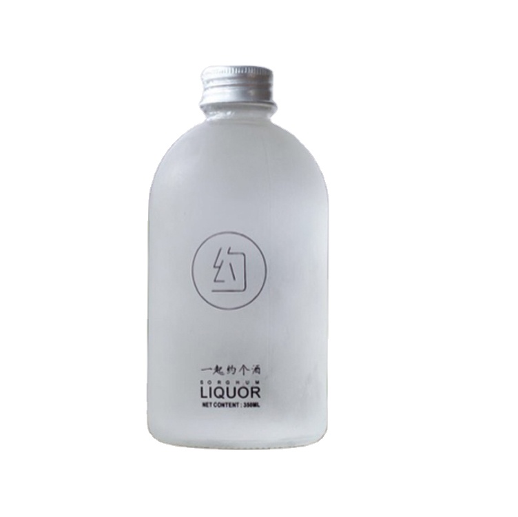 Boston round  empty cold brew coffee glass bottle with aluminum lid for kombucha juice drinks beverages tea