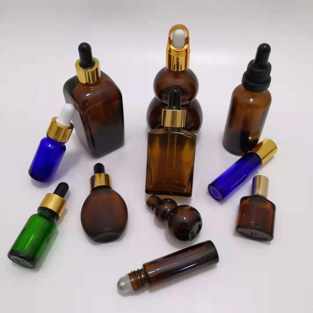 Boston round empty e liquid dropper blue glass bottles