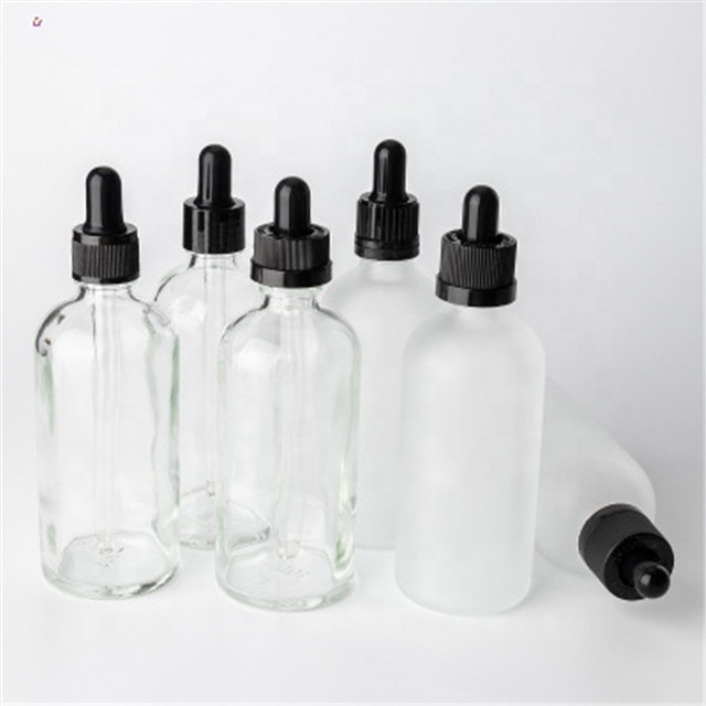 Boston round graduated 2oz 4oz 30ml glass dropper bottles 15ml clear