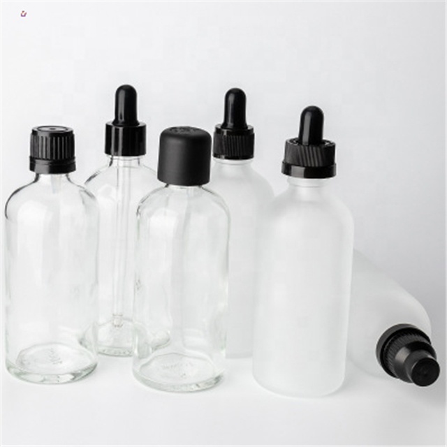 Boston round graduated 2oz 4oz 30ml glass dropper bottles 15ml clear