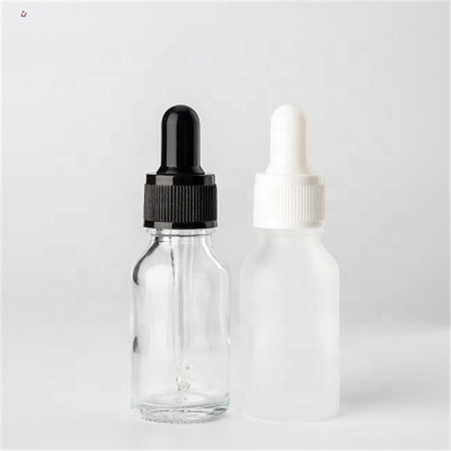 Boston round graduated 2oz 4oz 30ml glass dropper bottles 15ml clear
