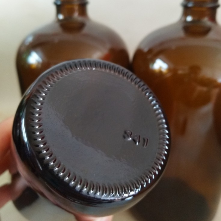 Boston shaped empty chemical amber glass bottle with screw cap1oz, 2oz,4oz,8oz,16oz,32oz