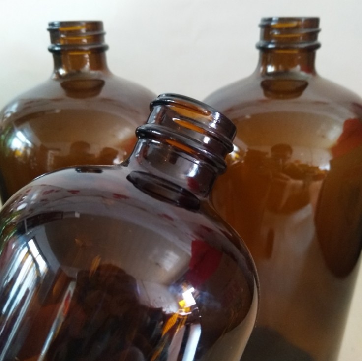 Boston shaped empty chemical amber glass bottle with screw cap1oz, 2oz,4oz,8oz,16oz,32oz