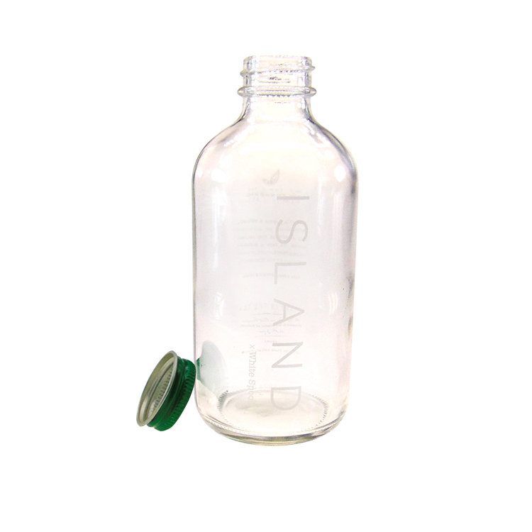 Botellas De Vidrio Para Leche 8 oz. 240Ml Clear Boston Round Glass Bottle