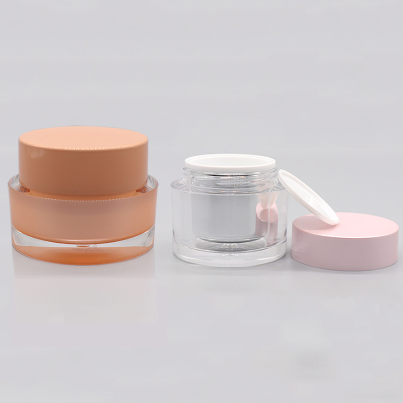 Both Tall Short High Quality Acrylic Clear Containers for Cosmetic Hair Body Cream Jar