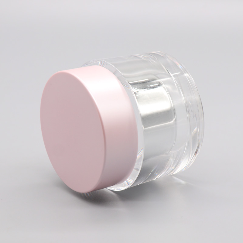 Both Tall Short High Quality Acrylic Clear Containers for Cosmetic Hair Body Cream Jar