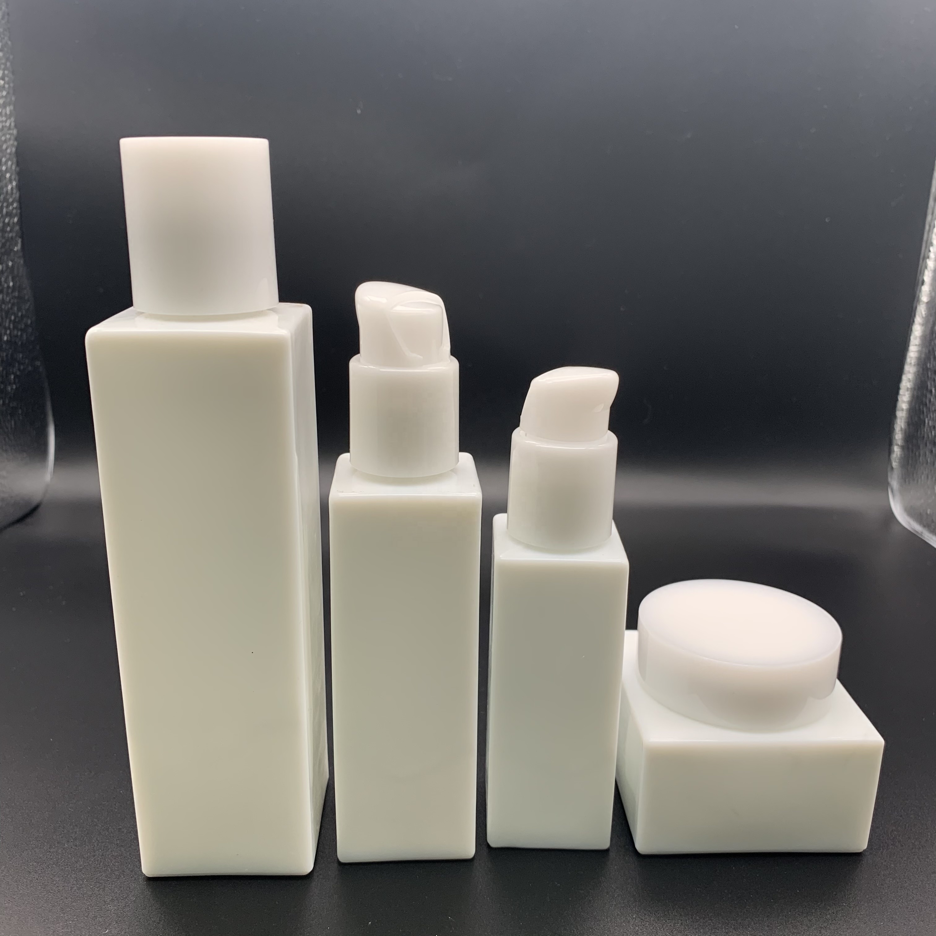 Bottle Cream Skincare Set OEM Cosmetics Opal Ceramic Dropper Skin Care Cream Screen Printing Personal Care