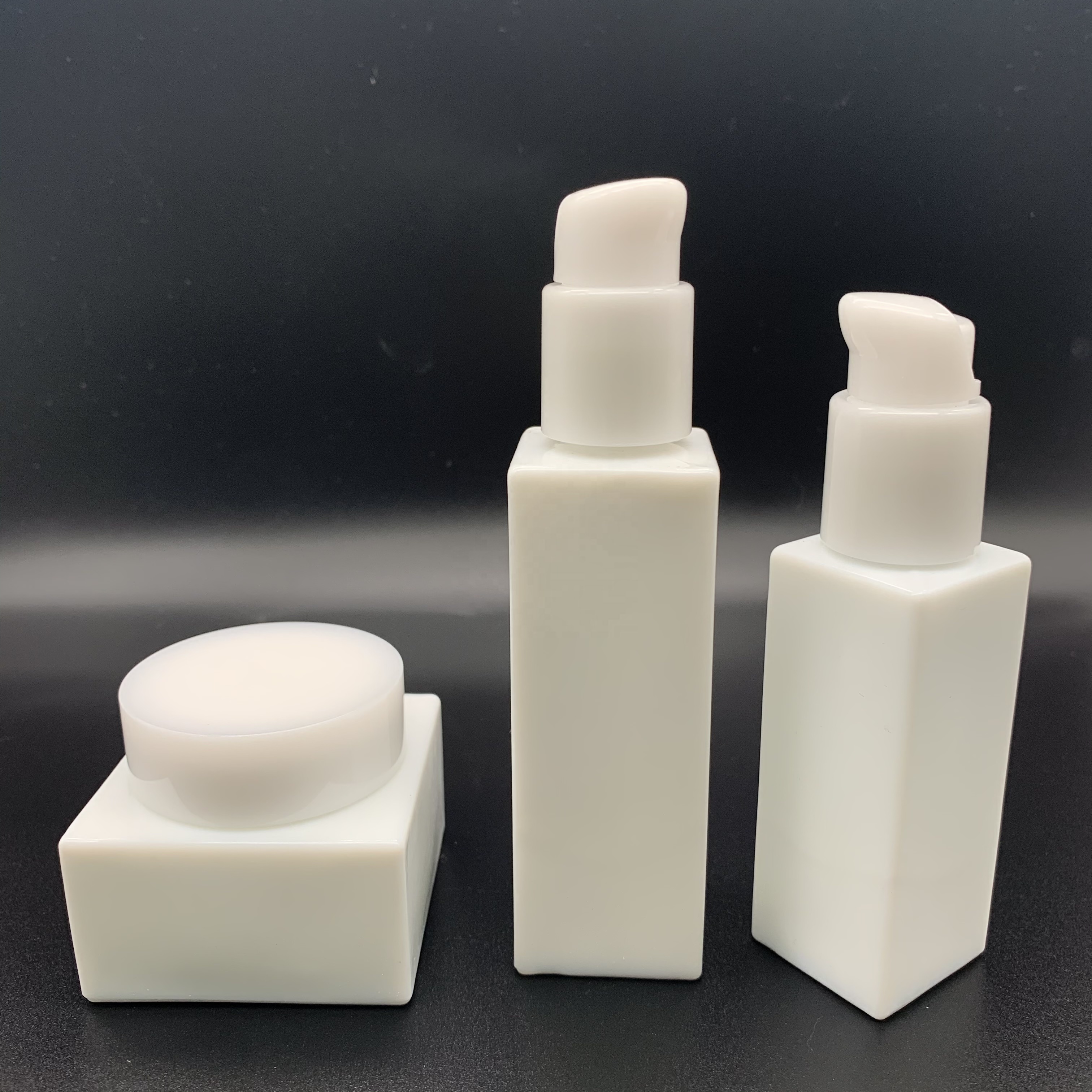 Bottle Cream Skincare Set OEM Cosmetics Opal Ceramic Dropper Skin Care Cream Screen Printing Personal Care