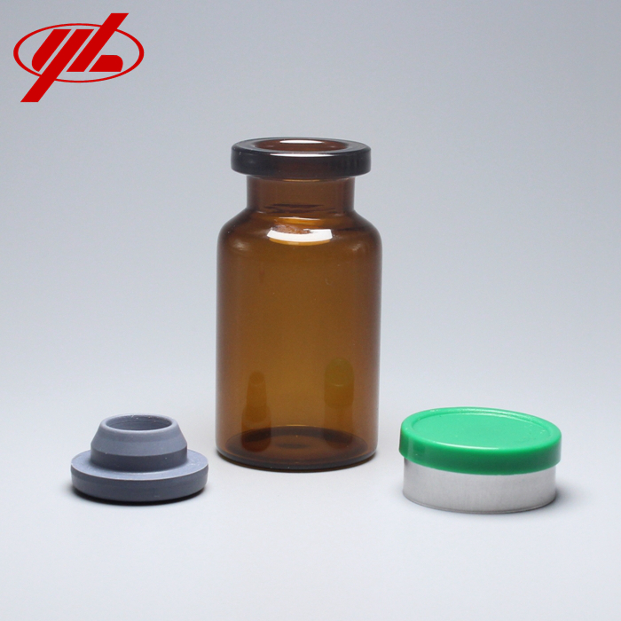 Bottle Glass Vial with Flip Top Cap and Rubber Stopper