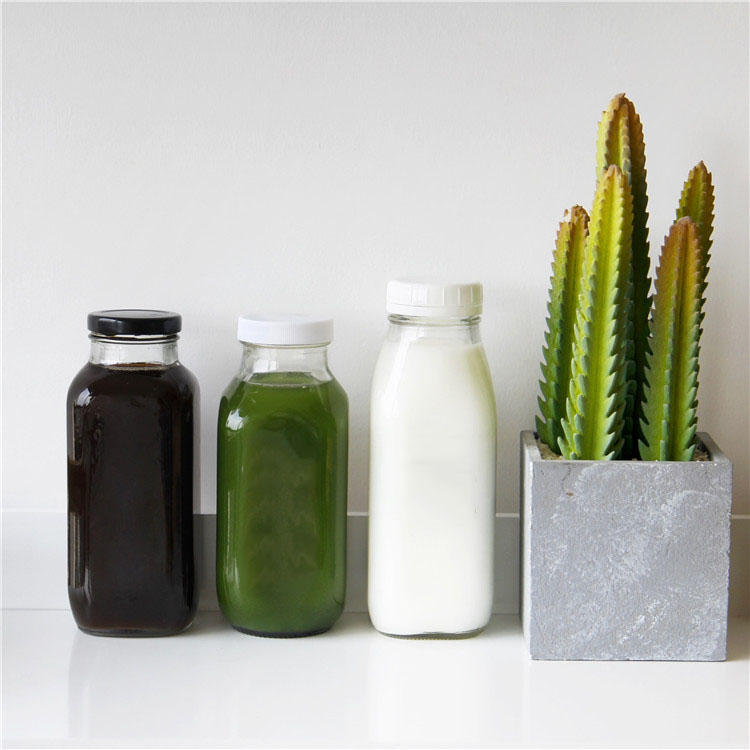 Bottle Set 250 ml 500 ml 1000 ml 8 oz 16 oz 32 oz French Square Glass Bottle