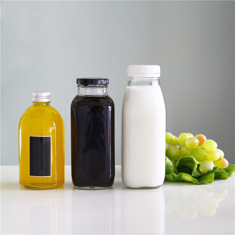 Bottle Set 250 ml 500 ml 1000 ml 8 oz 16 oz 32 oz French Square Glass Bottle