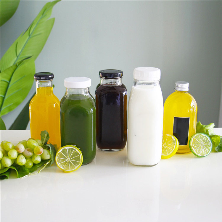 Bottle Set 250 ml 500 ml 1000 ml 8 oz 16 oz 32 oz French Square Glass Bottle