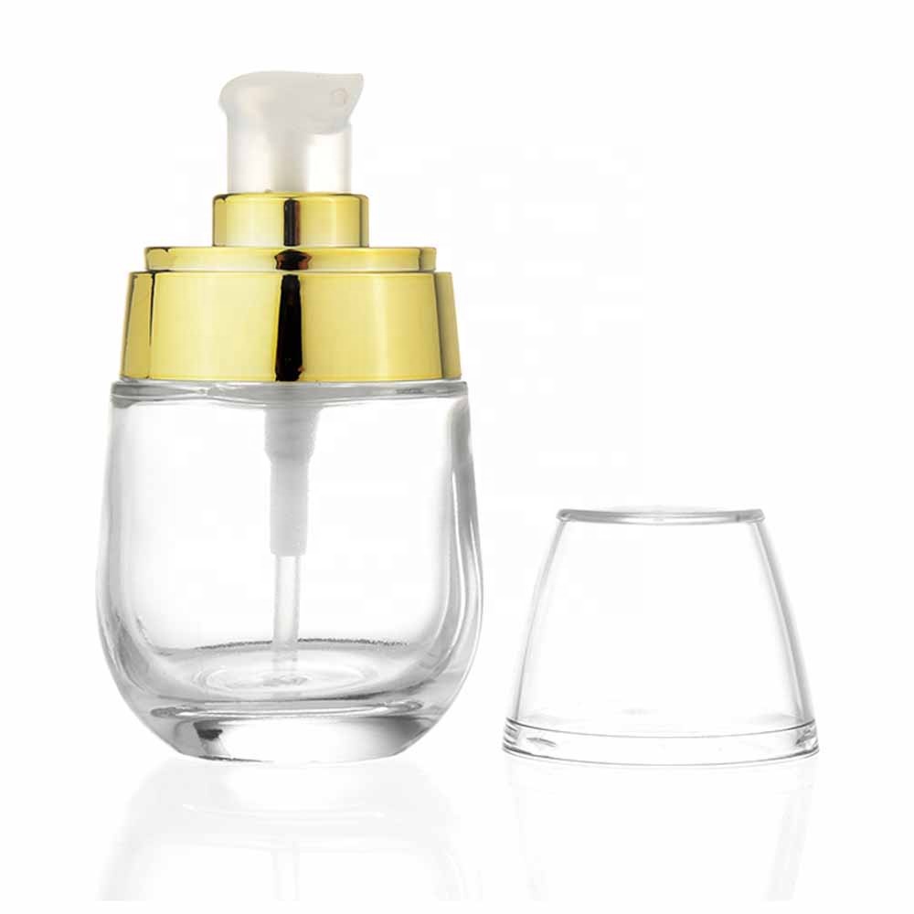 Bottled 30ml50ml emulsion foundation liquid and liquid milk cosmetics travel bottled portable pressed glass bottle