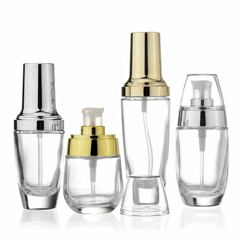 Bottled 30ml50ml emulsion foundation liquid and liquid milk cosmetics travel bottled portable pressed glass bottle