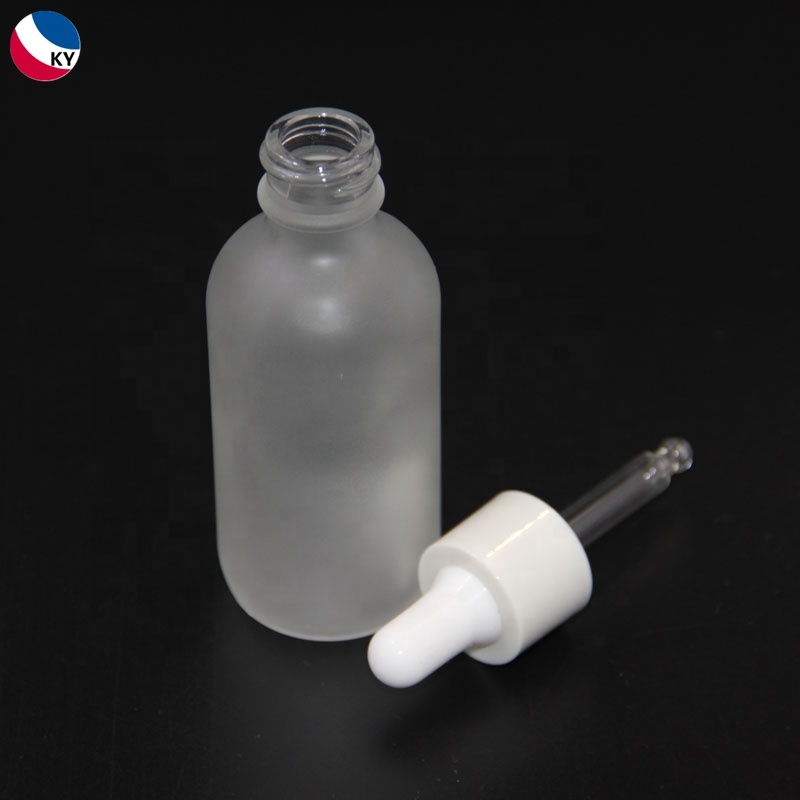 Bottles Dropper Cap Bottle Skin Care Cream Serum Glass Screen Printing Personal Care 50ml 60ml 30ml White