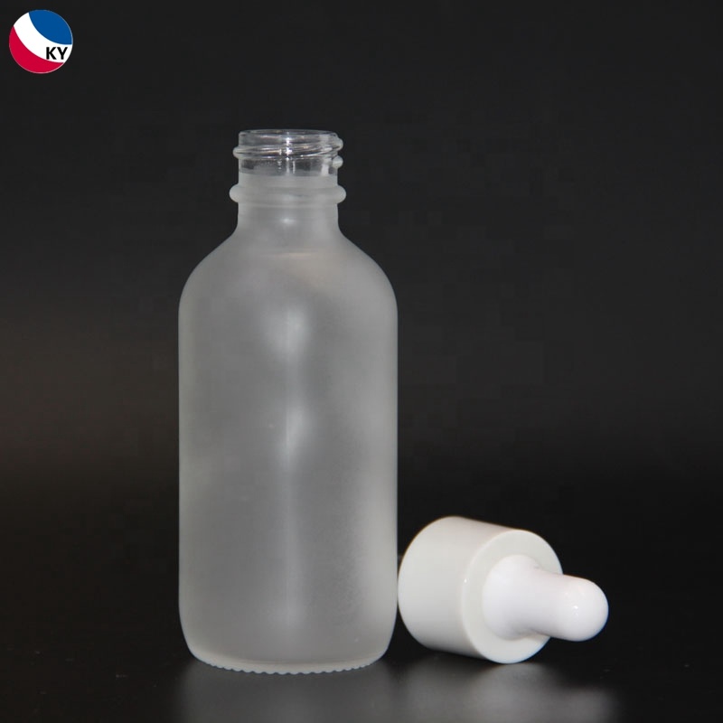 Bottles Dropper Cap Bottle Skin Care Cream Serum Glass Screen Printing Personal Care 50ml 60ml 30ml White