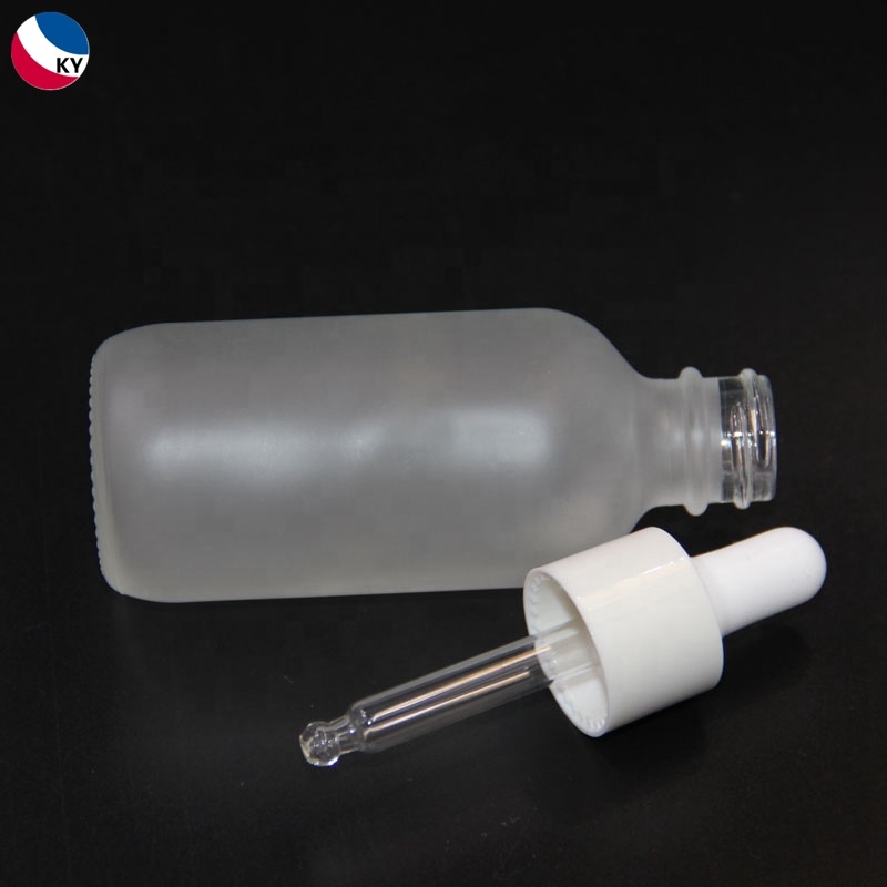 Bottles Dropper Cap Bottle Skin Care Cream Serum Glass Screen Printing Personal Care 50ml 60ml 30ml White