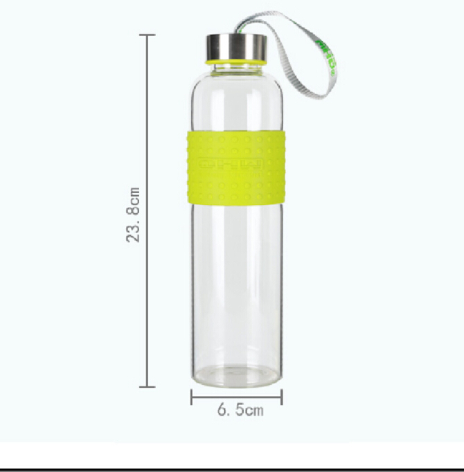 Bpa Free 750 ml 1L Clear Sport Borosilicate Glass water bottle sport drink bottle With Logo