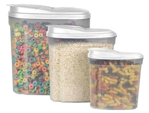 Bpa Free Plastic Airtight Large Dry Food Cereal Storage Containers Set