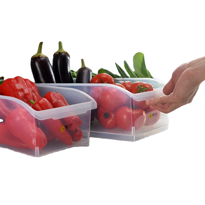 Bpa Free Plastic Kitchen Food container Pantry Cabinet Refrigerator Clear Storage Organizing Bin with Handles Organizer jar