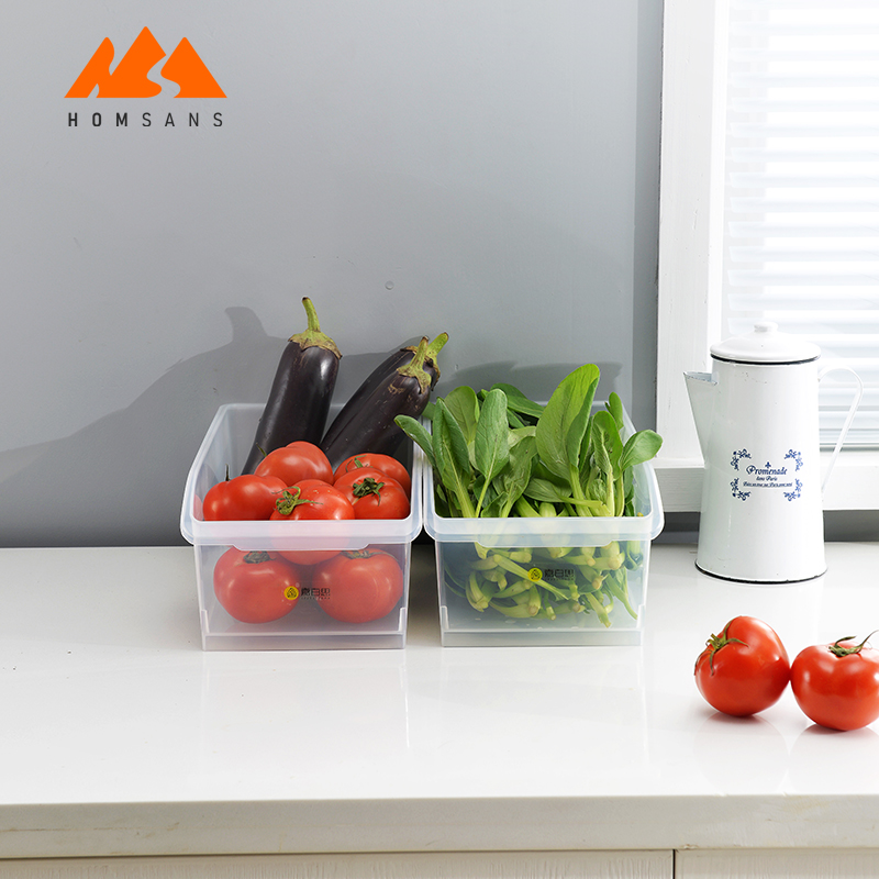 Bpa Free Plastic Kitchen Food container Pantry Cabinet Refrigerator Clear Storage Organizing Bin with Handles Organizer jar