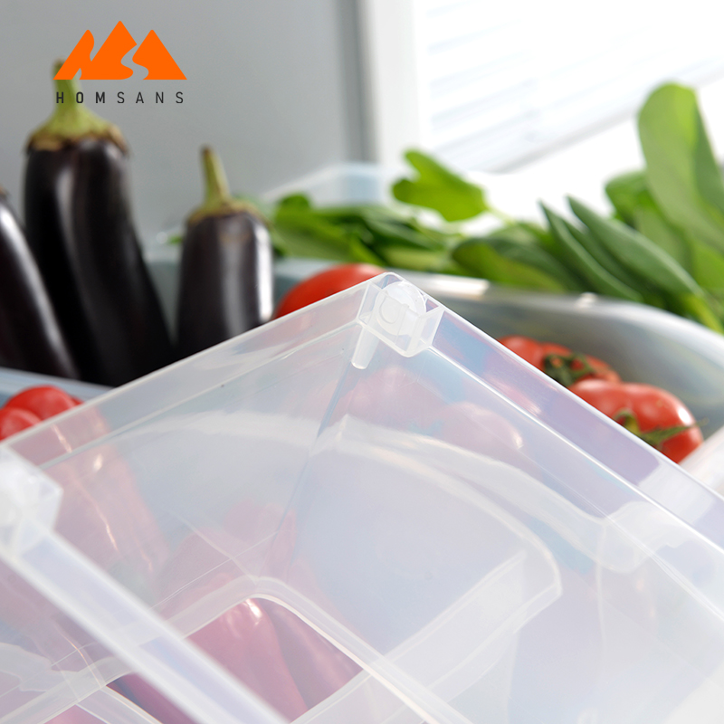 Bpa Free Plastic Kitchen Food container Pantry Cabinet Refrigerator Clear Storage Organizing Bin with Handles Organizer jar