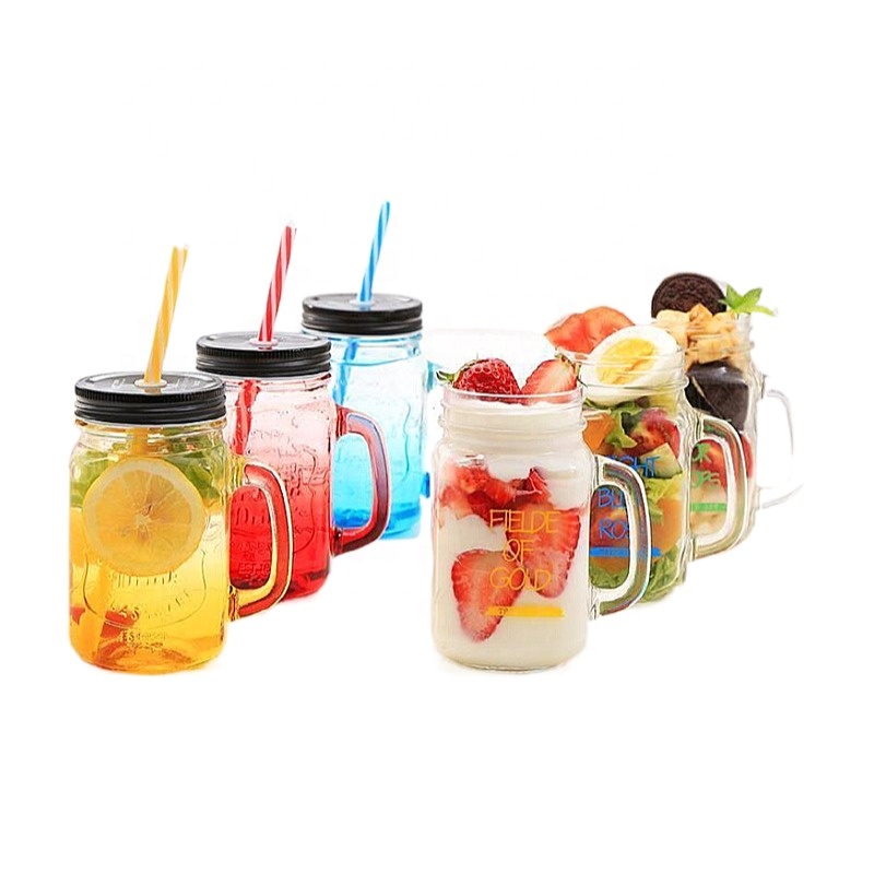 Brand new 100 glass 16oz jar mugs with chaulk board wide mouth mason jars 6 ounces for honey jam and pickles