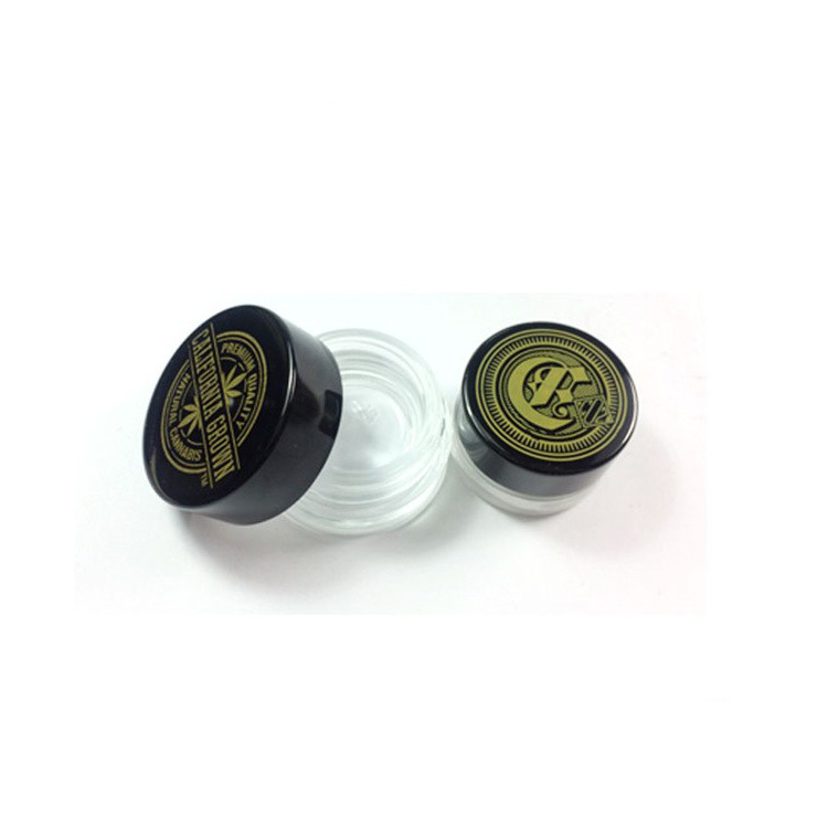 Brand new 3ml 5ml 7ml cap child resistant closure 1 gram glass jars custom packaging wholesale concentrate containers