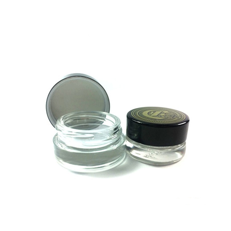 Brand new 3ml 5ml 7ml cap child resistant closure 1 gram glass jars custom packaging wholesale concentrate containers