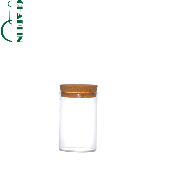 Brand new sealable kitchen food container storage glass jar with cork lid for bakery cookie/ candy/ loose tea