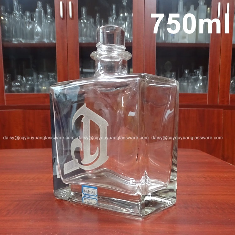 Branded DeLeon Square Luxury empty tequila glass bottle 750ml