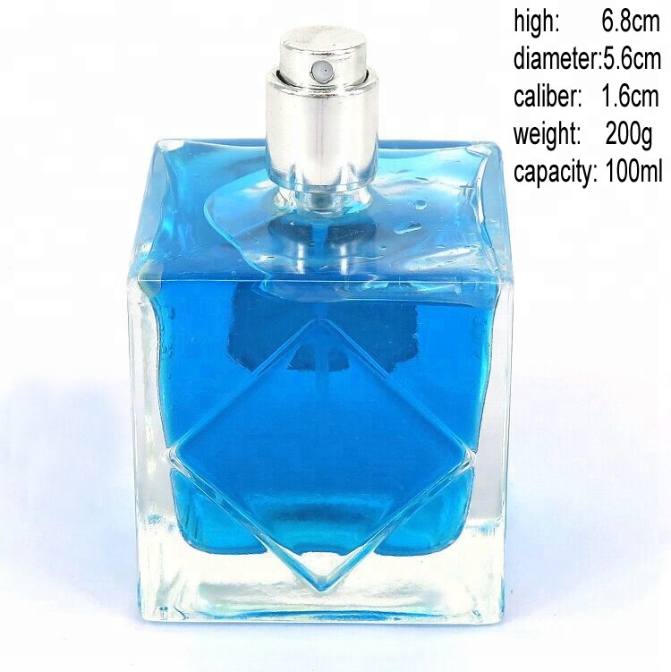 Branded design square glass transparent emulsion avon perfume bottles